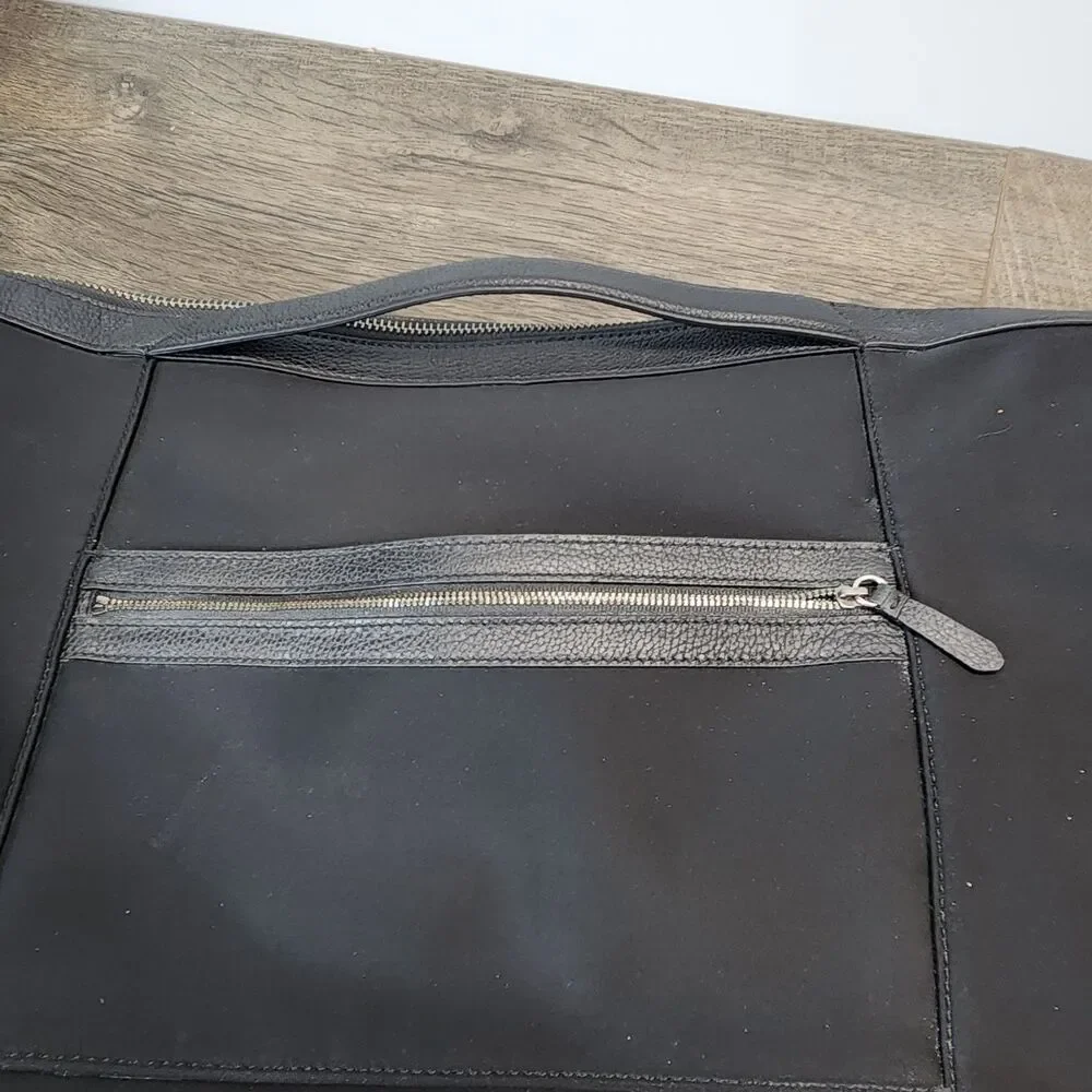 Cole Haan Grandseries Black Nylon W/Leather Trim Large Tote Bag Excellent Cond.
